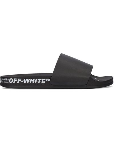 Off-White c/o Virgil Abloh Logo Print Rubber Slide Sandals - Black