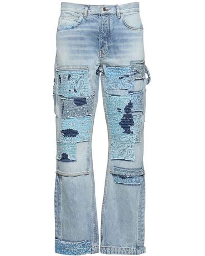 Amiri Carpenter-jeans Mit Bandana-patchwork - Blau