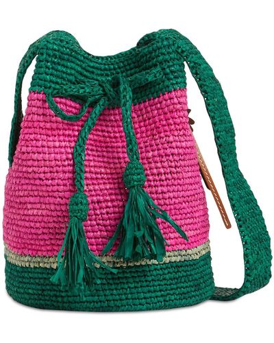 Manebí Beach Raffia Bucket Bag - Multicolor