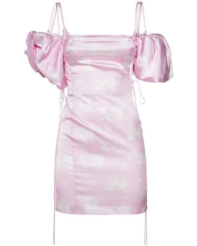 Jacquemus La Mini Robe Chouchou Satin Mini Dress - Pink