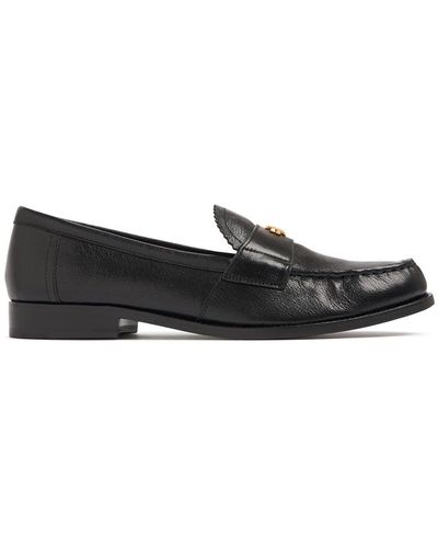 Tory Burch 20mm Hohe Loafer Aus Leder "perry" - Schwarz