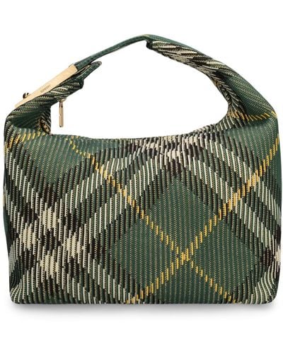 Burberry Medium Check Duffle Top Handle Bag - Green