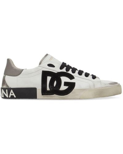 Dolce & Gabbana Sneakers Aus Leder "new Portofino Dg" - Weiß