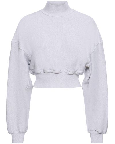 Alexander Wang Cropped Cotton Turtleneck Sweater - White