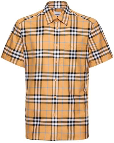 Burberry Caxbridge Check Print Short Sleeve Shirt - Metallic