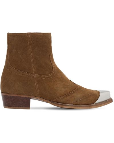 Represent Metal Toe Ankle Boots - Brown