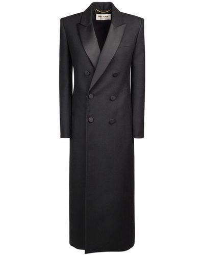 Saint Laurent Tux Double Breast Coat - Black