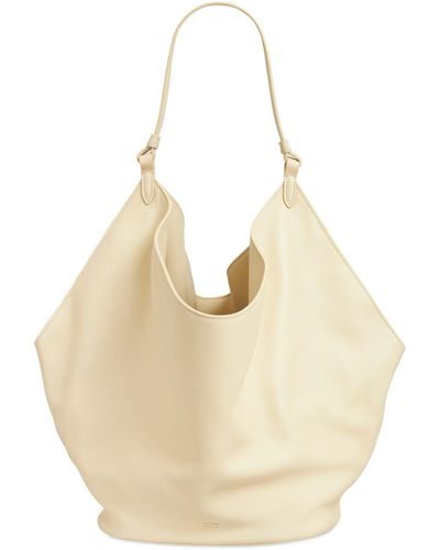 Khaite Medium Lotus Smooth Leather Shoulder Bag - Natural