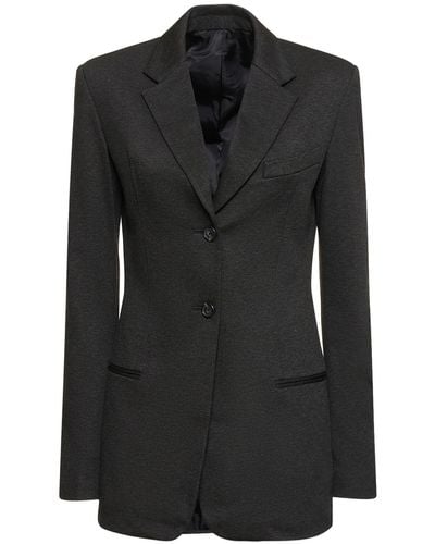 Helmut Lang Blazer in mélange di misto viscosa - Nero