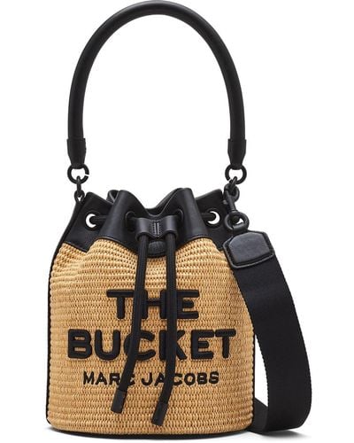 Marc Jacobs Tasche Mit Raffia-effekt "the Bucket" - Schwarz