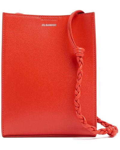 Jil Sander Small Tangle Palmellato Leather Bag - Red