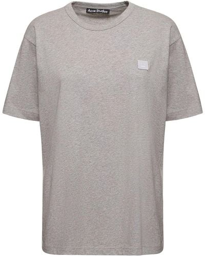 Acne Studios Cotton Jersey Short Sleeve T-Shirt - Gray