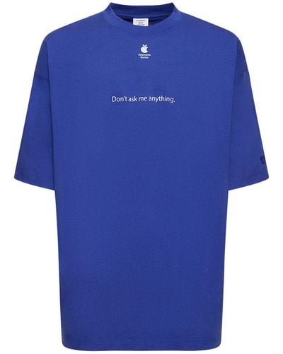 Vetements Don'T Ask Printed Cotton T-Shirt - Blue