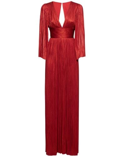 Maria Lucia Hohan Pandora Silk Tulle Long Dress - Red