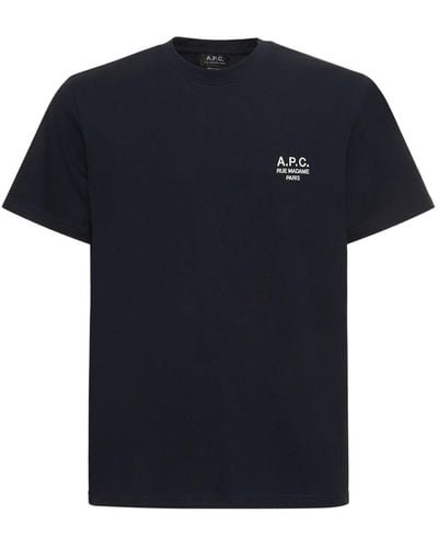 A.P.C. Logo Embroidery Organic Cotton T-Shirt - Black