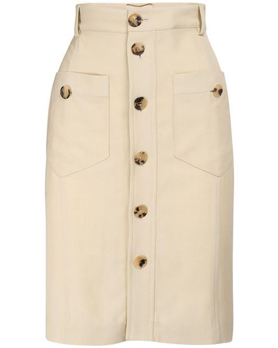 Saint Laurent Saharan Viscose Skirt - Natural