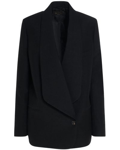 Loro Piana Sheri Cotton & Silk Jacket W/Wide Lapels - Black