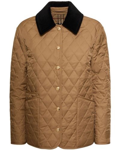 Burberry Dranefeld Quilted Buttoned Short Jacket - Brown
