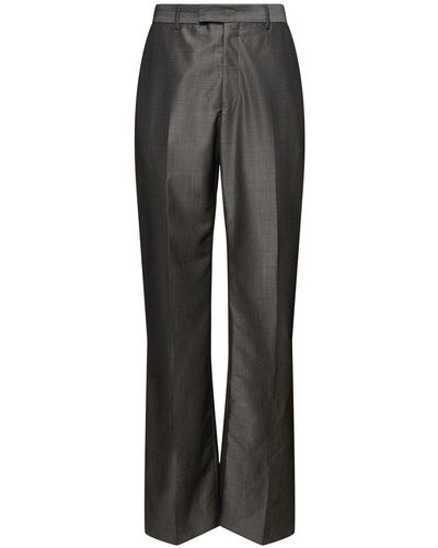 Ferragamo Wool Blend Trousers - Grey