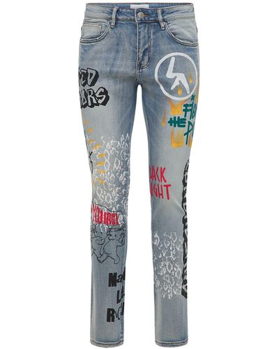 Lifted Anchors City Hall Printed Denim Jeans - Blue