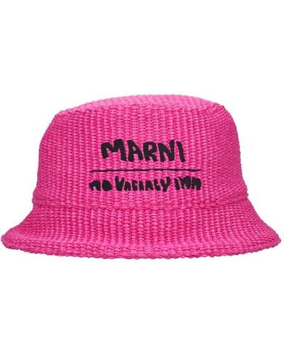 Marni キャンバスバケットハット - ピンク