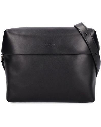 Jil Sander Lid Leather Crossbody Bag - Black