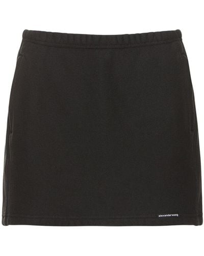 Alexander Wang Minifalda de algodón con banda elástica - Negro