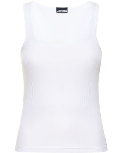 Jacquemus Tank top le debardeur caraco in maglia di cotone - Bianco