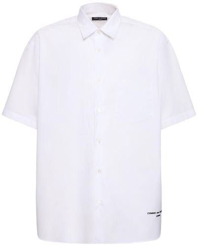 Comme des Garçons Logo Cotton Short Sleeve Shirt - White