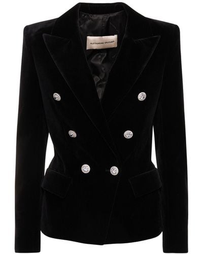 Alexandre Vauthier Cotton Velvet Double Breasted Jacket - Black