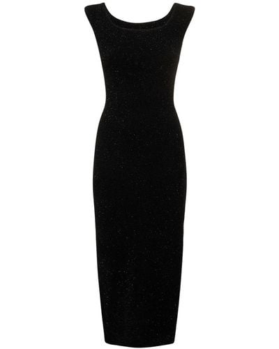 Galvan London Aphrodite Lurex Knit Midi Dress - Black