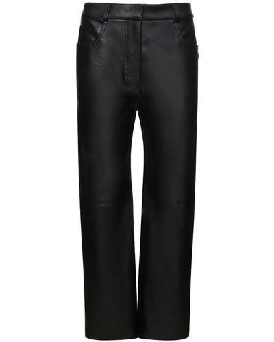 Stella McCartney Faux Leather Straight Trousers - Black