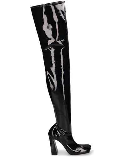 AMINA MUADDI 95Mm Marine Latex Thigh-High Boots - Black