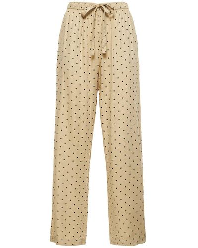 Underprotection Fie Up Satin Pyjama Trousers - Natural