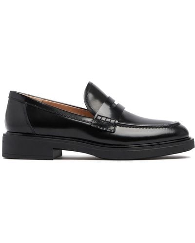 Gianvito Rossi 20Mm Harris Leather Penny Loafers - Black