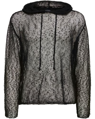 Jaded London Sweat-shirt en maille fine à capuche - Noir