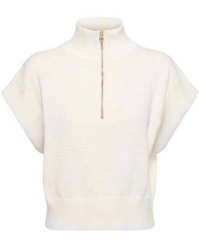 Varley Fulton Cropped Knit Top - White