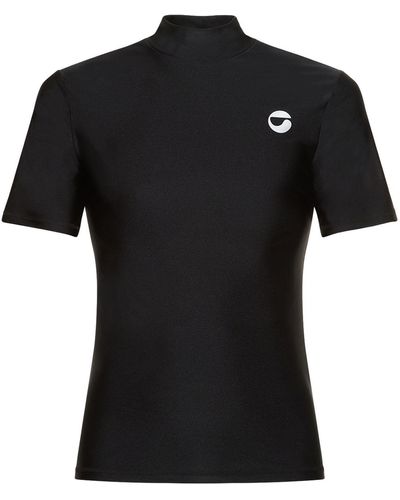 Coperni Logo Fitted High Collar S/S T-Shirt - Black
