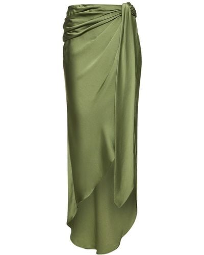 Jonathan Simkhai Elisabetta Draped Midi Skirt - Green
