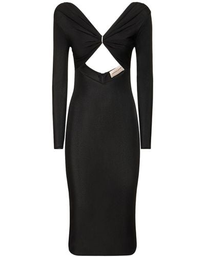 Alexandre Vauthier Cutout Viscose Jersey Midi Dress - Black
