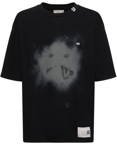 Maison Mihara Yasuhiro Smiley Face Printed Cotton T-shirt - Black