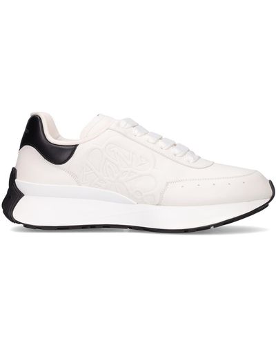 Alexander McQueen 40mm Sprint Runner Leather Sneakers - White