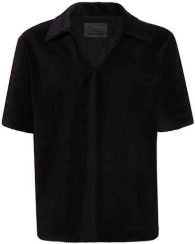 Giorgio Brato コットンベルベットポロシャツ - ブラック