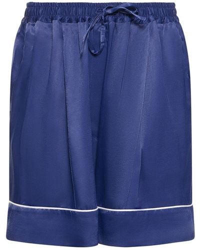 Sleeper Shorts oversize de viscosa - Azul