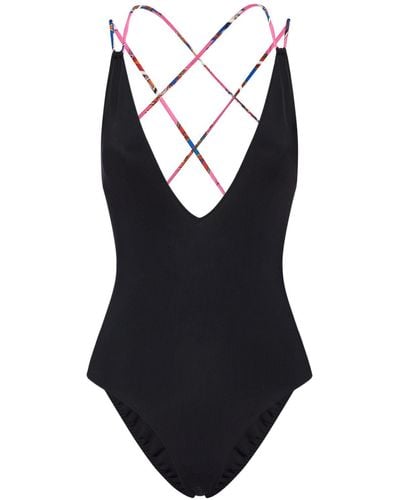 Emilio Pucci Lycra Cross-Back One Piece Swimsuit - Black