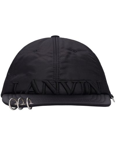 Lanvin Logo Embroidery Nylon Baseball Cap - Black