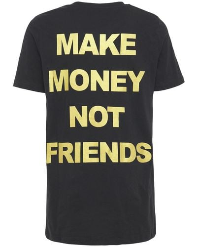 MAKE MONEY NOT FRIENDS Logo Print Cotton Jersey T-shirt - Black