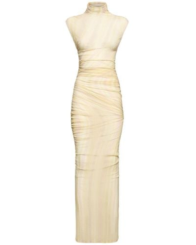 Missoni Stretch Tulle Sleeveless Long Dress - Natural