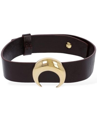 Marine Serre Choker en cuir moon - Noir