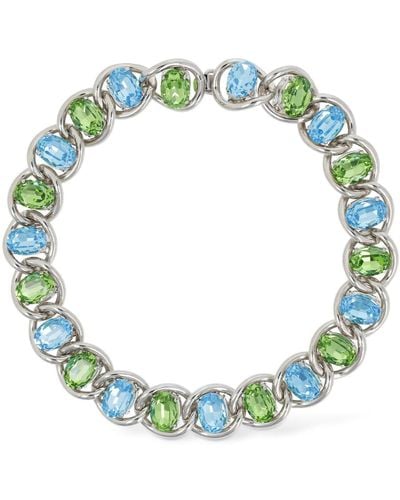 Marni Crystal Stone Collar Necklace - Green